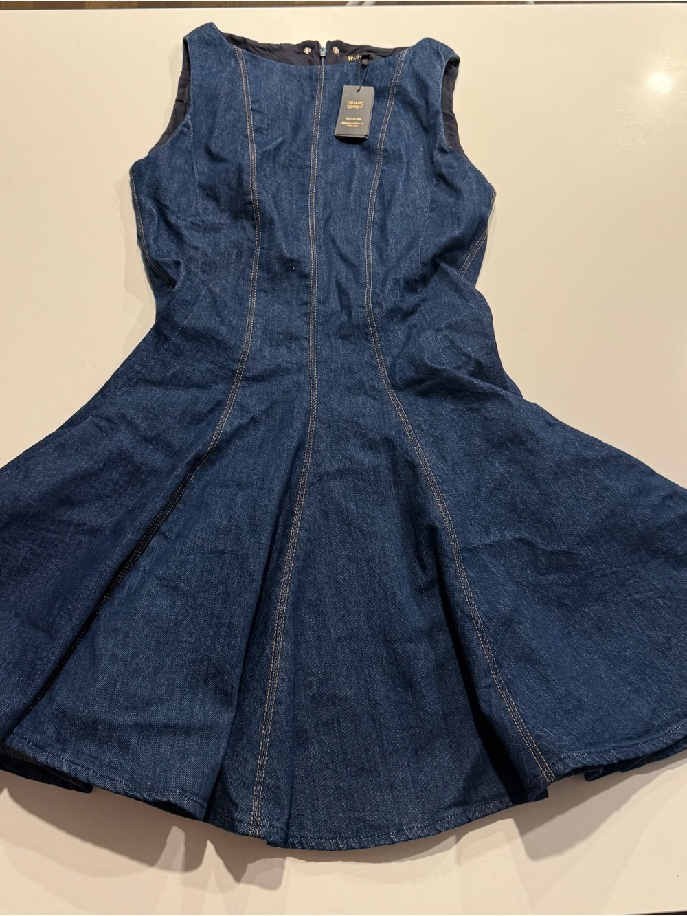 Maje Dark Blue Denim Fit & Flare Dress